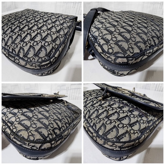 Authentic CHRISTIAN DIOR Monogram Flap Messenger Navy Blue - Picture 8 of 16
